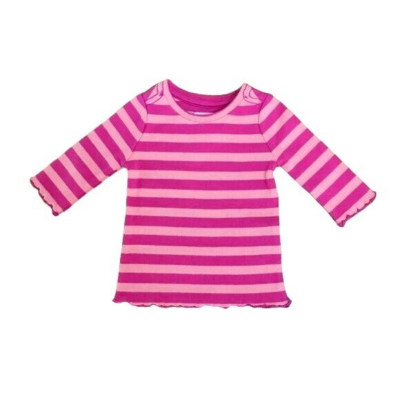 Gymboree Girl's Shirt, Pink, Size 18-24M, Ruffle Cuffs and Bottom - Picture 2 of 3